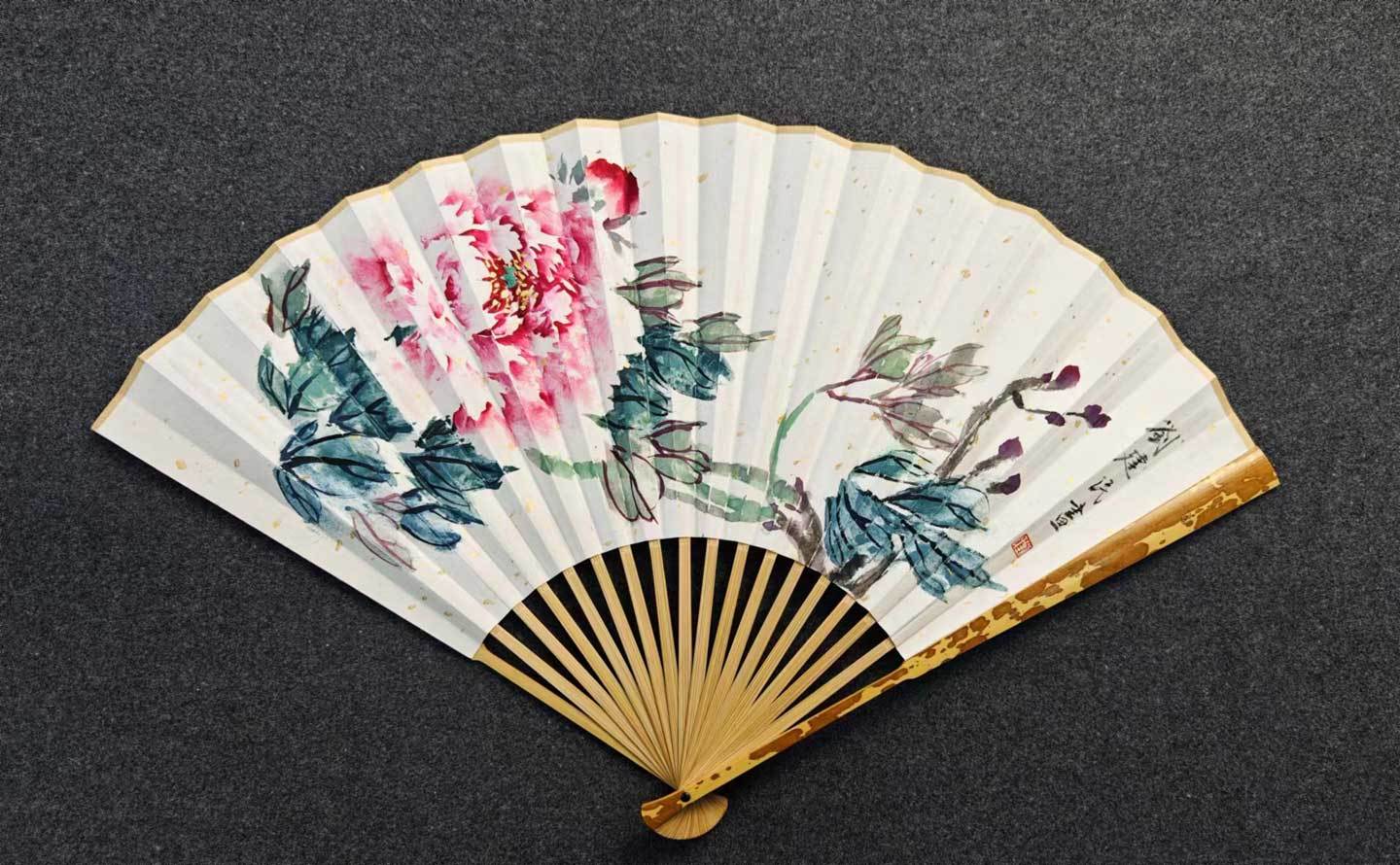 画家刘建民的国画牡丹